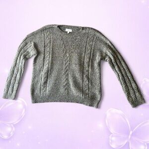 Lucky Brand Green Cable Knit Sweater